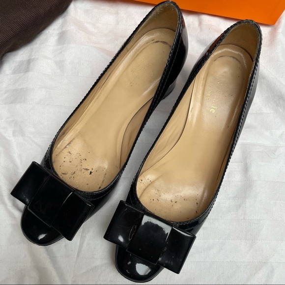 Patent Leather Kate Spade Dijon Pumps w Leather Bow - Picture 9 of 15